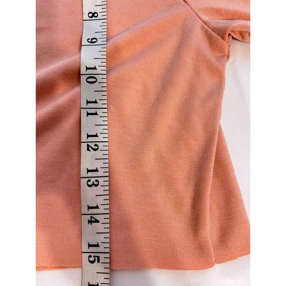 Electric Yoga Peach Crop Top Rainbow Striped Long Sleeve Womens Small